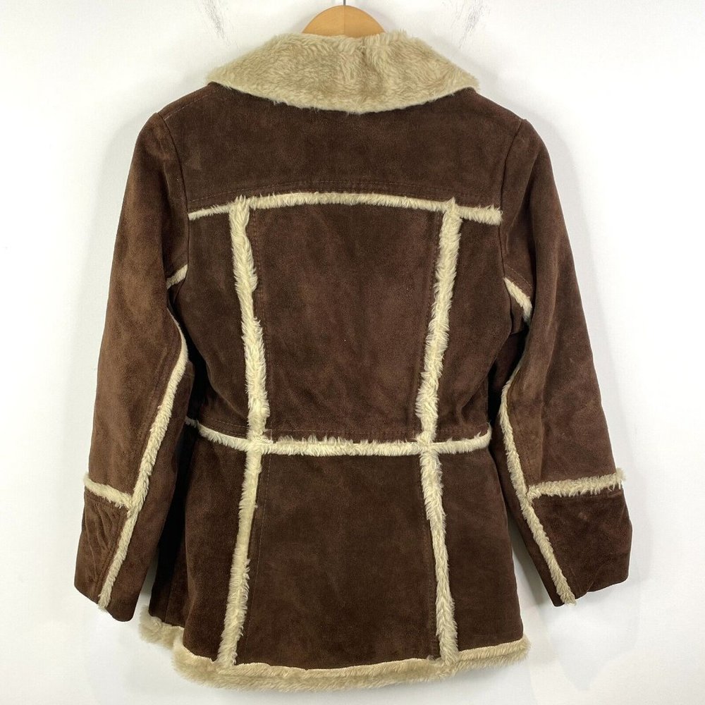 Brown Faux Shearling Women's Coat - Picture 2 of 7